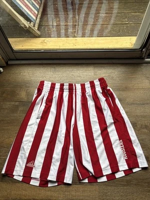印第安纳大学印第安纳州球员 ISSUE 阿迪达斯糖果条纹短裤男式 XXL 2XL — 第 1/4 张图片
