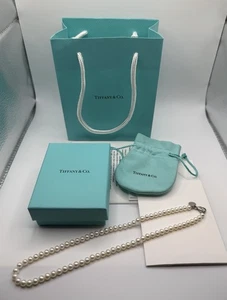 Tiffany & Co. Ziegfeld Collection Pearl 5-6mm Sterling Silver 925 Necklace 16” - Picture 1 of 9