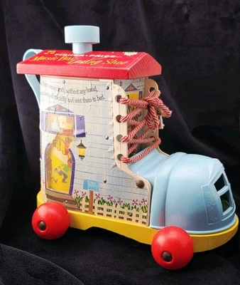 1964 Fisher-Price #991 Music Box Lacing Shoe Old Woman Who Lived in a Shoe Toy - Image 1 of 4