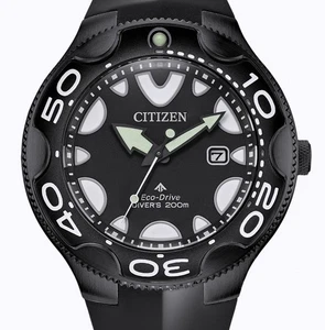 Citizen ORCA Black ECO-DRIVE Solar Diver's 200 46 mm Kult-Taucheruhr BN0235-01E - Picture 1 of 4