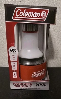 Coleman 600 люмен светодиодный фонарь аккумулятор предохранитель питание кемпинг 2 режима освещения новый  - Изображение 1 из 4