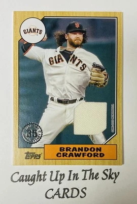 2022 Topps Series 2 Brandon Crawford “87 Topps” Game Used Jersey Giants - Image 1 of 2