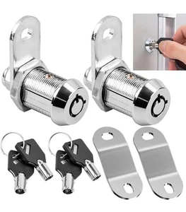 2 Pack RV Compartment Locks 7/8" Keyed Alike Camper Toolbox Cabinet w/4 Keys - Picture 1 of 22
