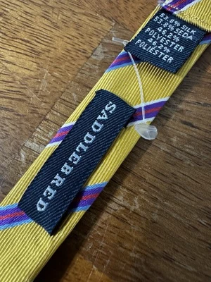 Pajarita de sierra mezcla de seda rayas doradas púrpura azul rojo nueva Foto 1 de 4