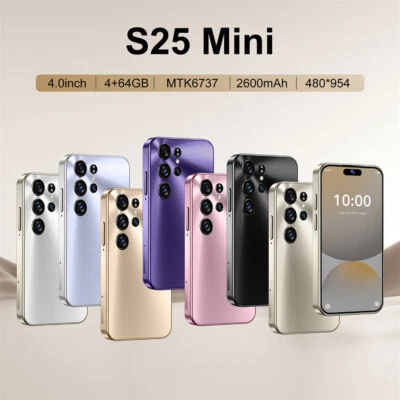 New S25 Mini Smartphone Unlocked Android 4.0'' 4+64GB GSM WCDMA 2600mAh Gifts - Image 1 of 4