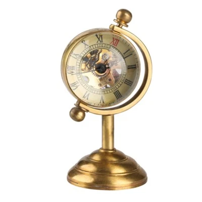 Copper Spinning Globe Gold Desk Mechanical Pocket Watch Gifts as Collectible - Image 1 of 4