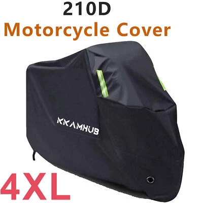 Universal Motorcycle Cover Waterproof Winter Outside Storage Snow Rain Protector - Image 1 of 4