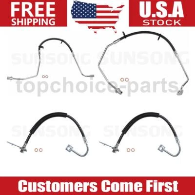 4pcs Front Rear Left & Right Brake Hose Brake Line For 2004-2009 Dodge Durango - Изображение 1 из 4