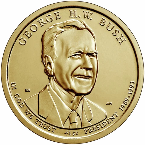 2020 George H W Bush President Dollar Coin (D) Uncirculated in Holder Cover