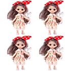 4pcs Mini Doll for Girls Little Doll Toy Dollhouse Accessory Cute Small Doll