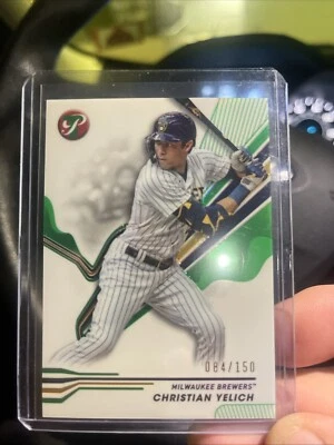2024 Topps Pristine Christian Yelich Green Refractor 084/150 - Image 1 of 2