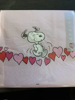 Servilletas de papel Graphique Peanuts Snoopy corazón rosa almuerzo 40 quilates Foto 1 de 2