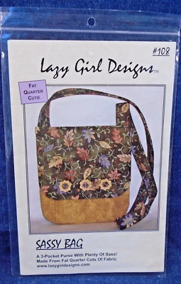 Sassy Bag Fat Quarter Lazy Girl Designs #108 Joan Hawley Sewing Pattern Uncut - Image 1 of 2