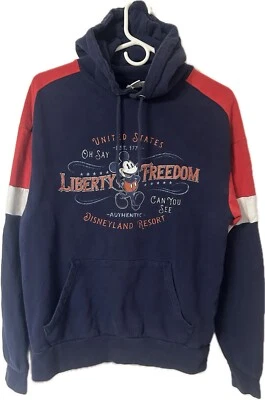 Disneyland Resorts Liberty Freedom Unisex Talla Pequeña Sudadera con Capucha Azul Blanco Rojo Foto 1 de 3