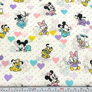Vintage 1984 Pastel Hearts Baby Peter Pan Fabrics Cotton Blend Remnant 16" x 44" - Picture 1 of 2