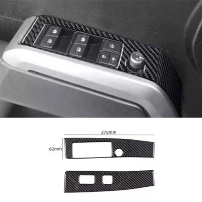 Cubierta de control de ventana delantera interior de fibra de carbono para Toyota Tacoma 2016-20 Foto 1 de 4