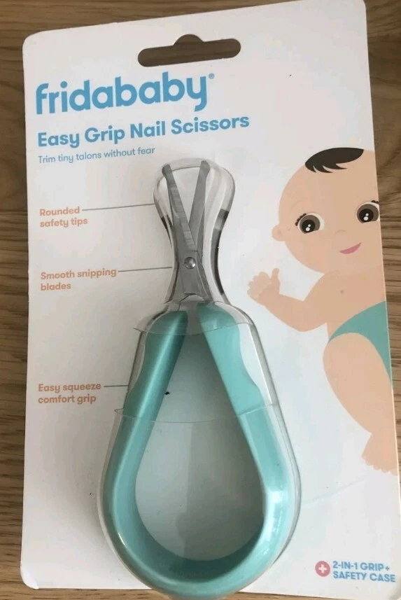 FridaBaby Easy Grip Round Tip Nail Scissors With Safe Safety Case