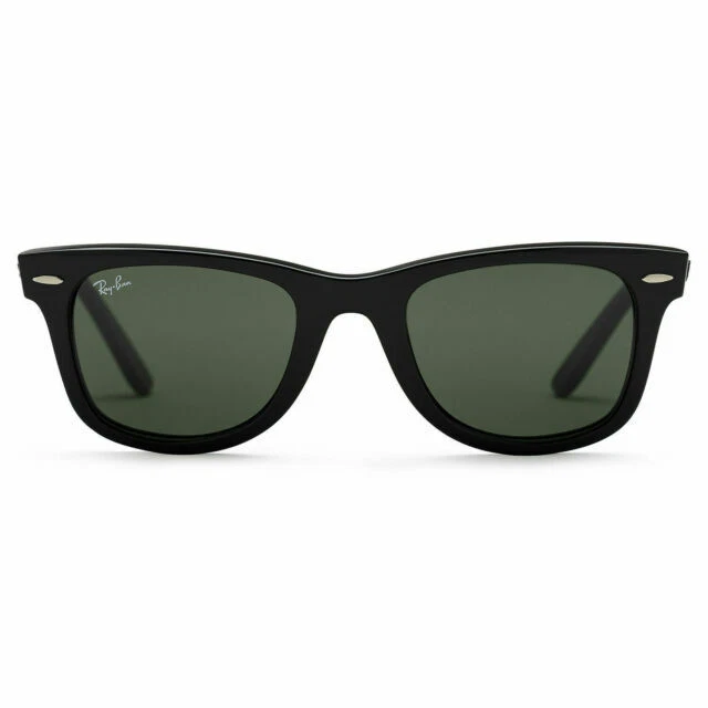Ray-Ban RB2140 901 50-22 Wayfarer Green Lenses Unisex Classic Sunglasses - Black