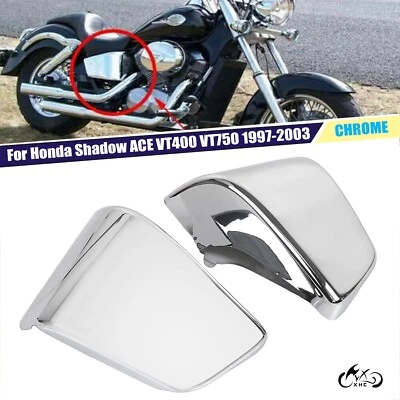 Chrome Battery Side Fairing Covers For Honda Shadow ACE 750 VT750C VT400 1997-03 Foto 1 de 4