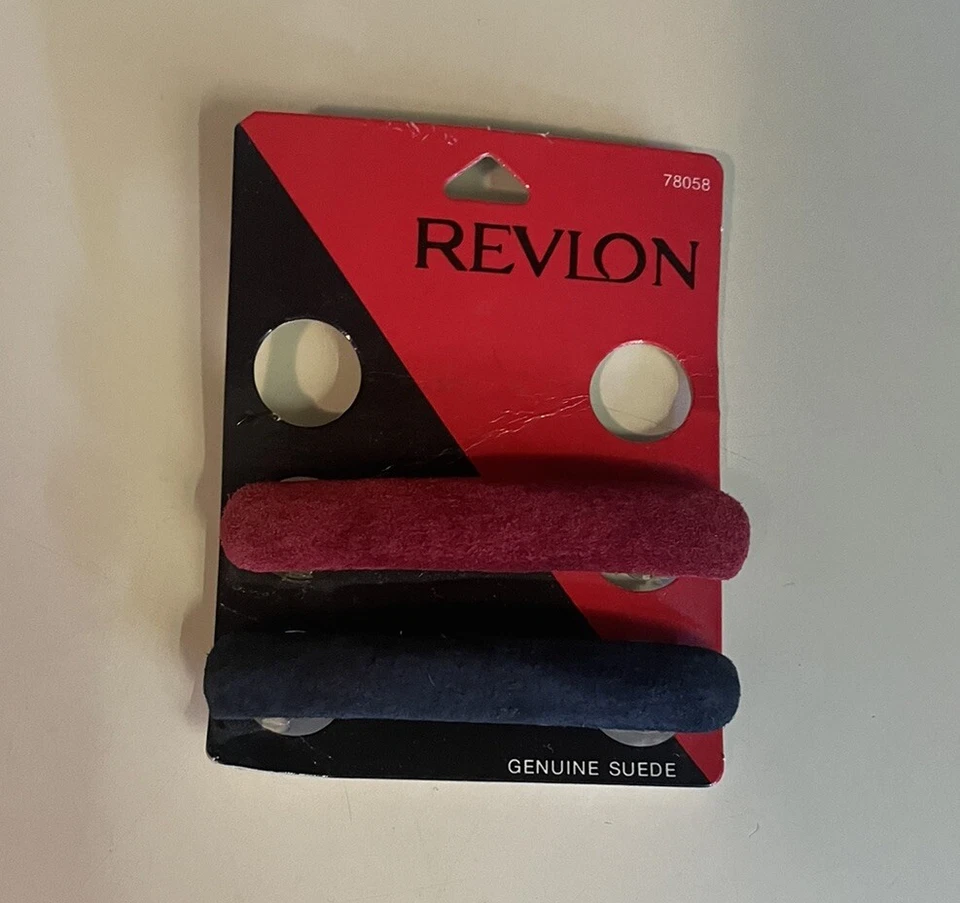 Vintage 1993 REVLON Barrette Black/Red Fabric Two - Image 1 of 4