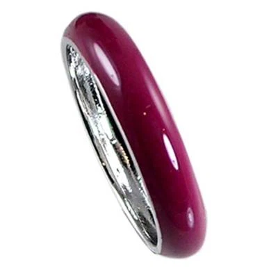 *VINO TINTO*__ ANILLO BANDA ESMALTE_TALLA-10 ___PLATA ESTERLINA 925_NF Foto 1 de 4