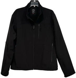 Tech by Tumi Full Zip Jacket Soft Shell Black Zip Pockets Fleece Lined Mens Sz L - Picture 1 of 9