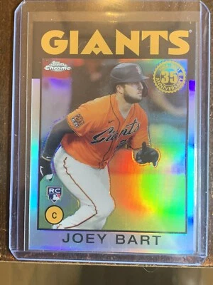 2021 Topps Chrome Joey Bart RC 35th Anniversary Refractor Giants Rookie #86BC-15 - Image 1 of 2