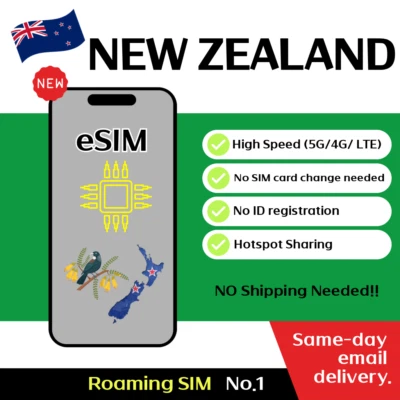 Australia + New Zealand Travel eSIM - 5G, 7 to 30 Days - 5GB / 8GB / 10GB - Image 1 of 4