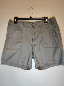 Bass Woman's Shorts Size 12 Olive Colored 100% Cotton 5.5 Inch Inseam  - Picture 1 of 10