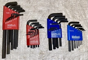 LOT OF 4 EKLIND ALLEN WRENCH SETS - U.S STANDARD & METRIC - 40 PIECES - Picture 1 of 3