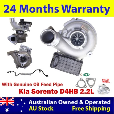 Billet Upgrade Turbo + Tubo de alimentación de aceite para Kia Sorento D4HB 2,2 L 2009 en adelante Foto 1 de 4