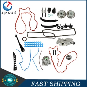Timing Chain & Pump+Cover Gasket+Phasers+Solenoid For Ford Lincoln 05-08 5.4L - Foto 1 di 12