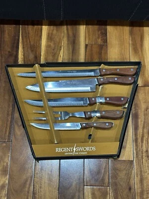 Cubiertos Regent Swords - Juego de cuchillos vintage - Borde relámpago inoxidable - ¡BONITO! Foto 1 de 4