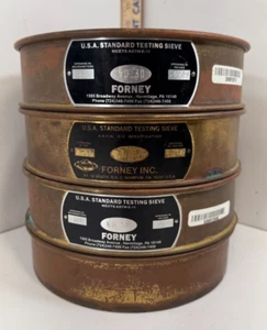 FORNEY Bottom Plate & 3 Test Sieves With Cover, No. 30, 8, 50 USA Standard - Picture 1 of 15