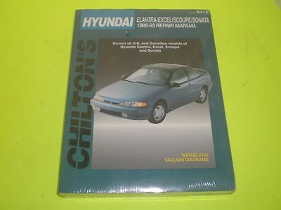  HYUNDAI ELANTRA EXCEL SCOUPE SONATA 1986-1993 MANUAL DE REPARACIÓN CHILTON Foto 1 de 4