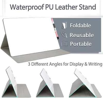 OTERRI Portable A4 Foldable Whiteboard | PU Leather Cover | Includes 2 Pens | Free P&P