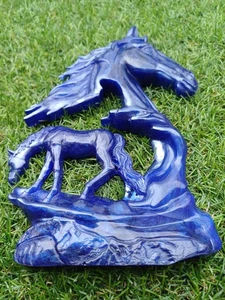 Adorno metálico de resina azul real para caballo y potro o placa colgante de pared - Imagen 1 de 3
