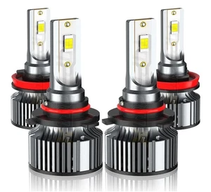 9005/HB3 haz alto + haz bajo H11/H8/H9 6500K blanco 500 % brillo - paquete de 4 - Imagen 1 de 15