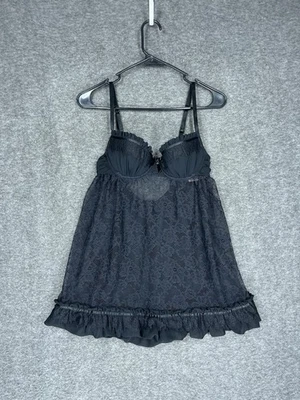 Victorias Secret Sexy Little Things Lingerie Teddy Babydoll Black Lace Size 34B - Image 1 of 4
