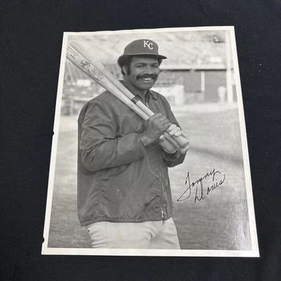 Tommy Davis signed Autographed Black & White 8x10 photo Kansas City Royals - Image 1 of 4