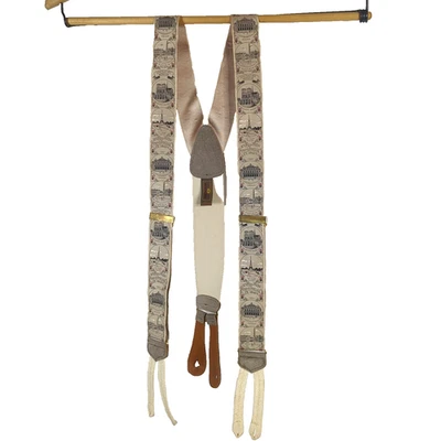 Tirantes Trafalgar Paris Exposition LTD Tema Francés Seda Gamuza Cuero Foto 1 de 4