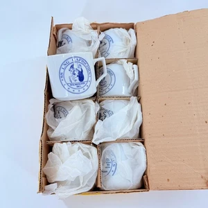 Vtg SS LNG Coffee Mug Set Of 8 Zodiac Wilmington Delaware New In Box Unused Mint - Picture 1 of 8