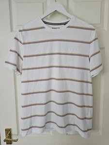 Fat Face T Shirt Mens Size Large White Stripe Cotton Short Sleeves Summer - Picture 1 of 11