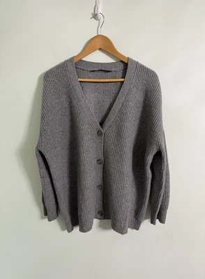 Cárdigan Jenni Kayne Cashmere Cocoon de gran tamaño gris jaspeado talla X-pequeño Foto 1 de 4