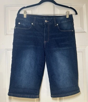 Pantalones Cortos de Jean Tahari Bermudas Mia Para Mujer Talla 8/29 Elastizados Azul Oscuro Denim Informales Foto 1 de 4
