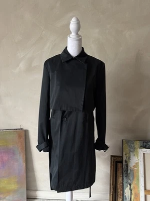 Gabardina negra en capas Dkny para mujer - superposición no desmontable talla pequeña Foto 1 de 4