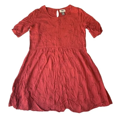 Vestido Niña Juvenil Azul Marino Antiguo XL (14) Rojo Estampado Animal Ajuste y Acampanado Pájaros Manga Corta Foto 1 de 4
