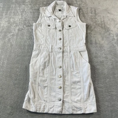 Ralph Lauren Denim Dress Womens Size 4 White Sleeveless Luxury Preppy Casual - Image 1 of 4