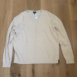 Todd Snyder Men's Linen Cotton V-Neck Sweater in Bisque Size L Large - Picture 1 of 4