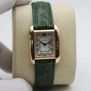 Cartier Tank Anglaise 22MM 18K Rose Gold Diamonds Watch 3580 WJTA0007 - Picture 1 of 8
